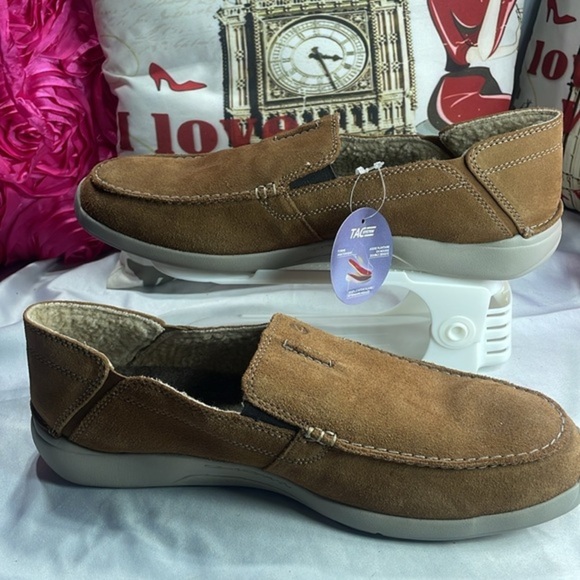 (C) Clarks Gorwin Step Men's Brown Suede‎ Casual Loafers Size 13 - Picture 2 of 11